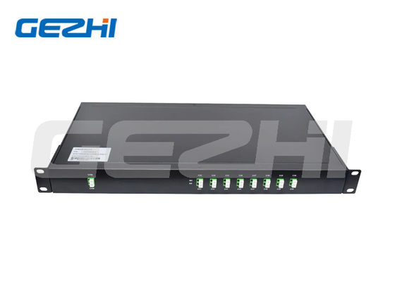 kaufen 2x8ch DWDM Mux Demux Modul mit niedrigem PDL 19 Zoll 1U Rack Mounted LC APC für dichte WDM-Systeme Online-Herstellung
