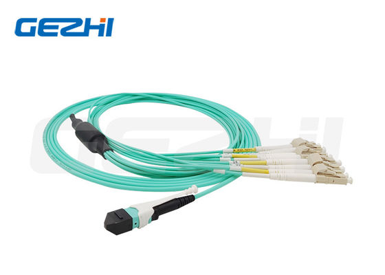 kaufen MPO zu LC 8 Fasern OM3 50/125μm Breakout Kabel mit 0,35 dB Elite Low Loss für Rechenzentren Online-Herstellung