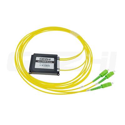 Anpassbarer DWDM Mux Demux mit Einfügedämpfung ≤7,0dB, Betriebstemperatur -40℃~+85℃ und Kanalabstand 100GHz bis 5GHz
