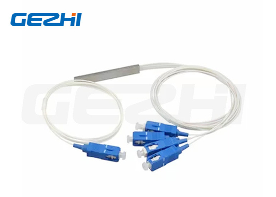 1x4 SC UPC 9/125 Um G657A1 0,9 mm Weißkabel Mini-PLC Splitter
