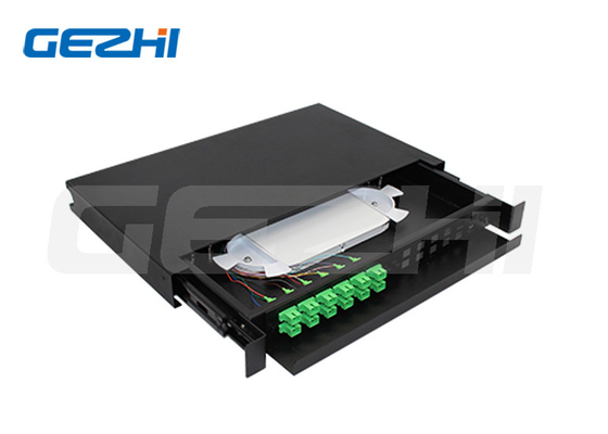 LCUPC SCUPC 1U ODF-Optische Verteilrahmen-Slide Abnehmbare 24-Kern-Optische Glasfaser-Box