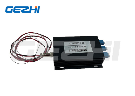 Hohe Zuverlässigkeit 2x4 Glasfaserschalter 1260~1650nm TTL-Steuerung Optischer Schalter Fernüberwachung im optischen Netzwerk