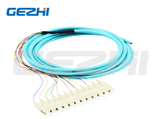 12 Kerne Glasfaser Pigtail SC PC Multimode OM3 Verteilung Optical Pigtails 0,9mm für die Datenübertragung